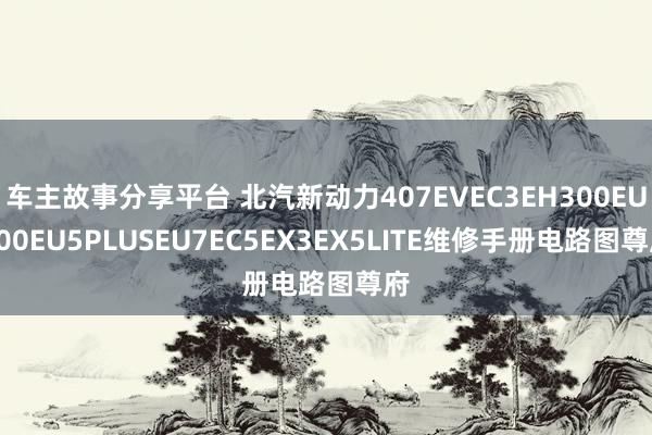 车主故事分享平台 北汽新动力407EVEC3EH300EU300EU5PLUSEU7EC5EX3EX5LITE维修手册电路图尊府