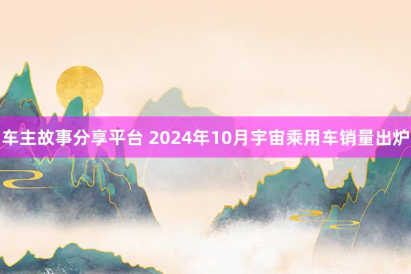 车主故事分享平台 2024年10月宇宙乘用车销量出炉