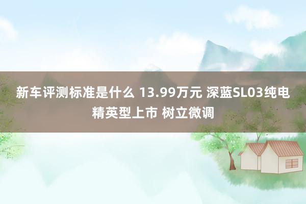 新车评测标准是什么 13.99万元 深蓝SL03纯电精英型上市 树立微调