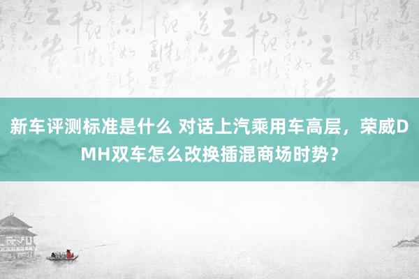 新车评测标准是什么 对话上汽乘用车高层，荣威DMH双车怎么改换插混商场时势？