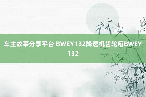 车主故事分享平台 BWEY132降速机齿轮箱BWEY132