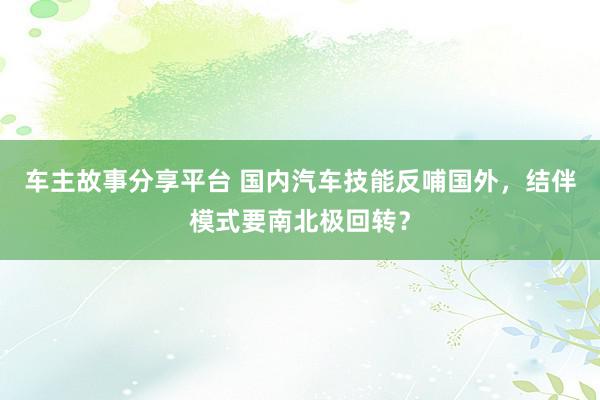 车主故事分享平台 国内汽车技能反哺国外，结伴模式要南北极回转？