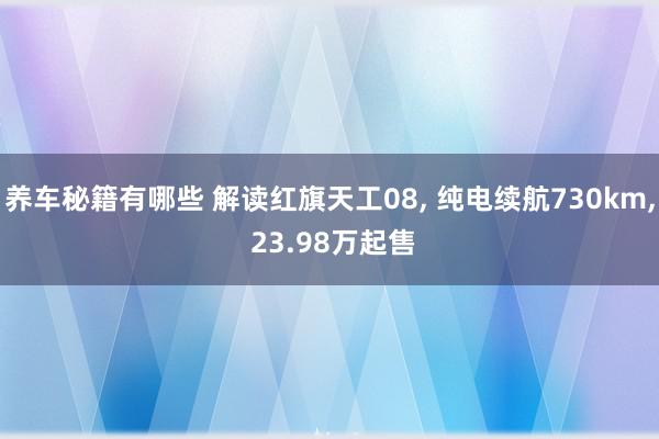 养车秘籍有哪些 解读红旗天工08, 纯电续航730km, 23.98万起售