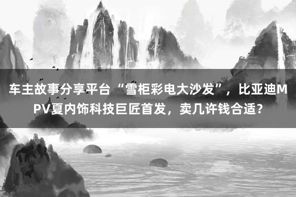 车主故事分享平台 “雪柜彩电大沙发”，比亚迪MPV夏内饰科技巨匠首发，卖几许钱合适？